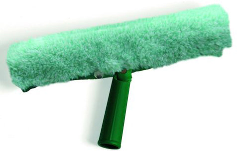 Vello In Poliestere Con Abrasivo 25 Cm E Supporto Snodato - Bianco, Per Pulizia Vetri E Superfici Delicate