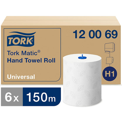 SEI ROTOLI DI CARTA ASCIUGAMANI H1 TORK MATIC - 120069