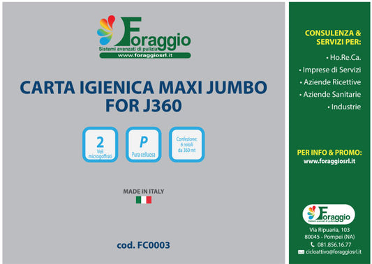 ROTOLO CARTA IGIENICA MAXI JUMBO FOR J360